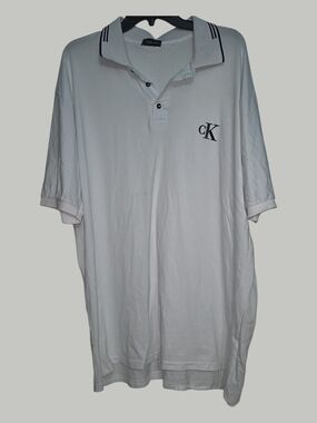 Calvin Klein White Polo with Black CK Logo and Trim
